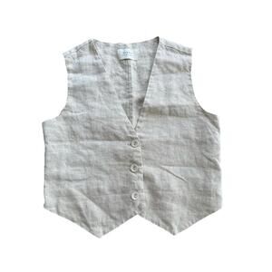 Dissh Vest Natural Color Size 4 100% Linen